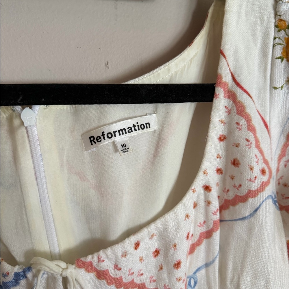 Reformation White Linen Midi Dress - Picture 3 of 5